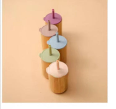 Eco Kids Bamboo Cup – With Soft Silicone Lid & Straw