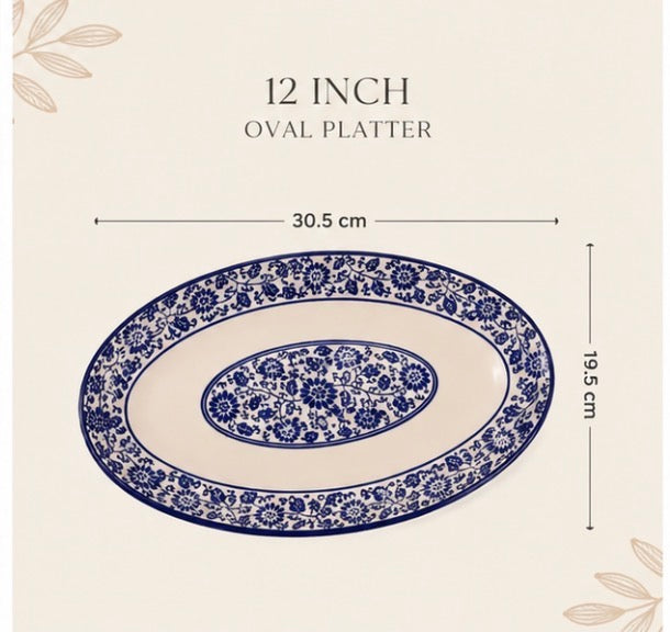 Blue Heritage Oval Platter - 12 inch