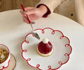Flower Border Snack Plate Set