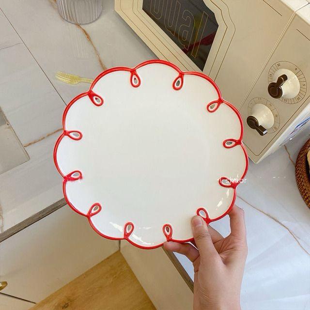 Flower Border Snack Plate Set
