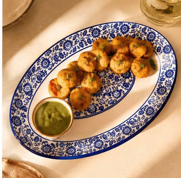 Blue Heritage Oval Platter - 12 inch