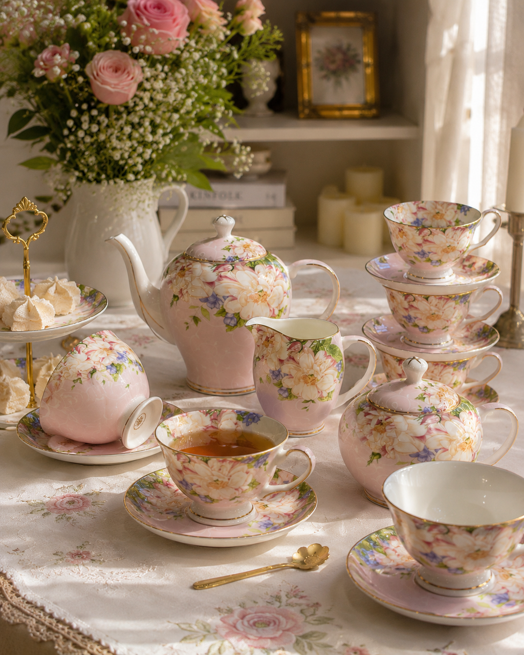 Pink Petal Luxury Tea Set