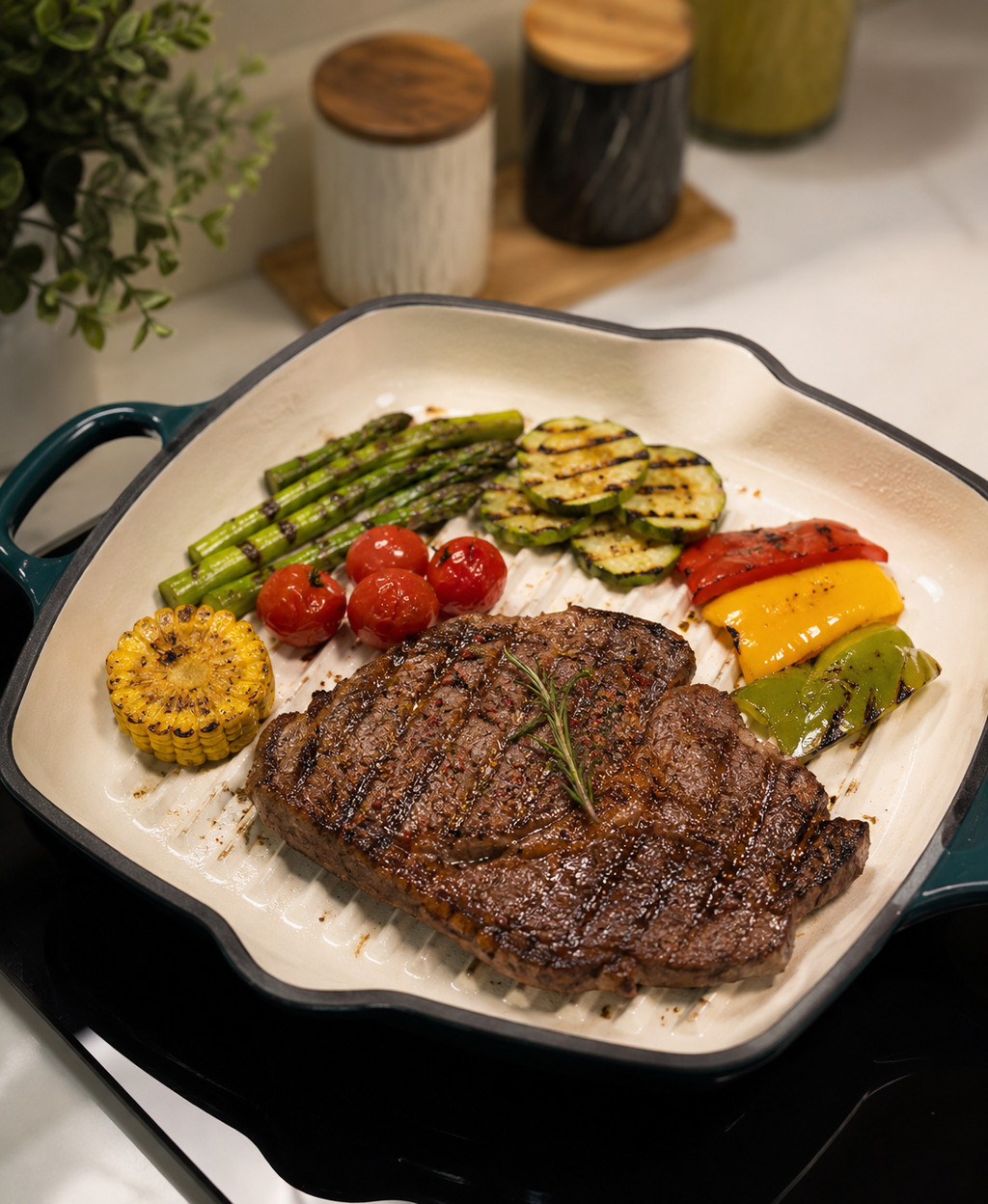 Enamel Coated Cast Iron Grill Pan – 25 cm