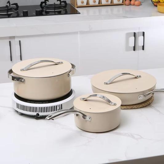 ZEN FLAME CERAMIC COATED HEALTHY COOKWARE SET OF 4 BY THE MACAU HOME