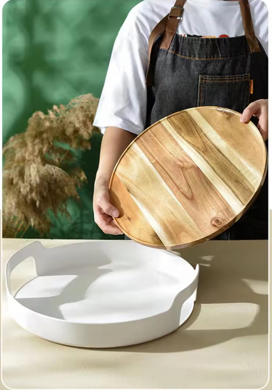 Acacia Fusion Round Tray