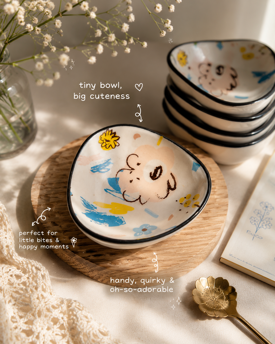Teddy Wave Mini Bowl- Set of 3