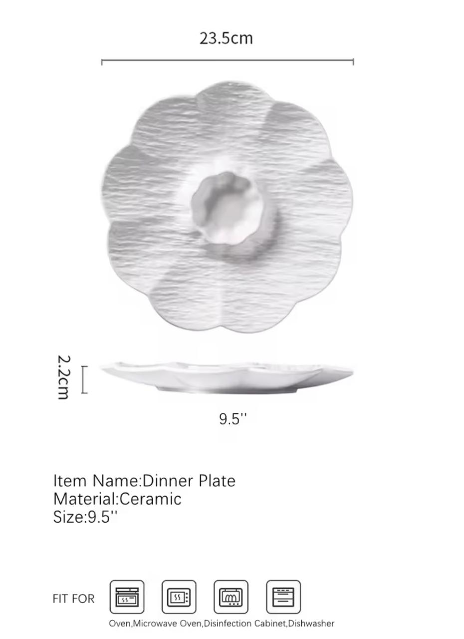 PETAL SERVE CERAMIC DUMPLING PLATTER