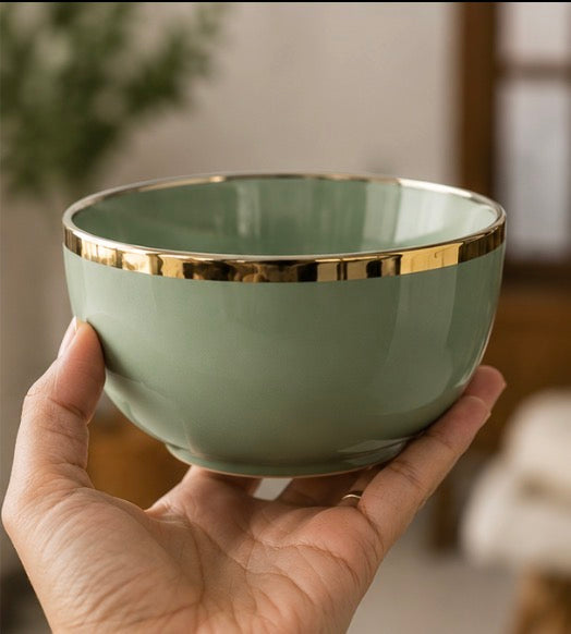 Gold Rim soup Bowl