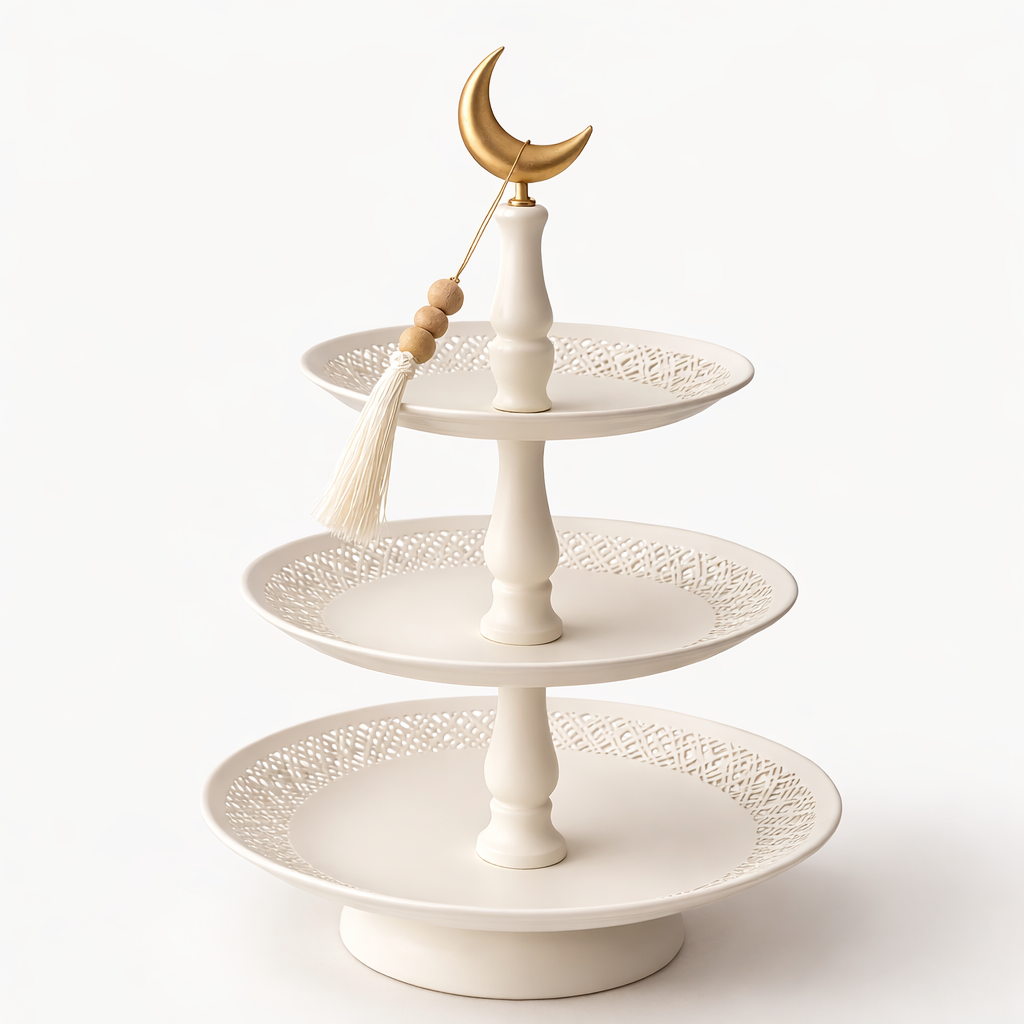 Noor Crescent 3-Tier Sweet Stand