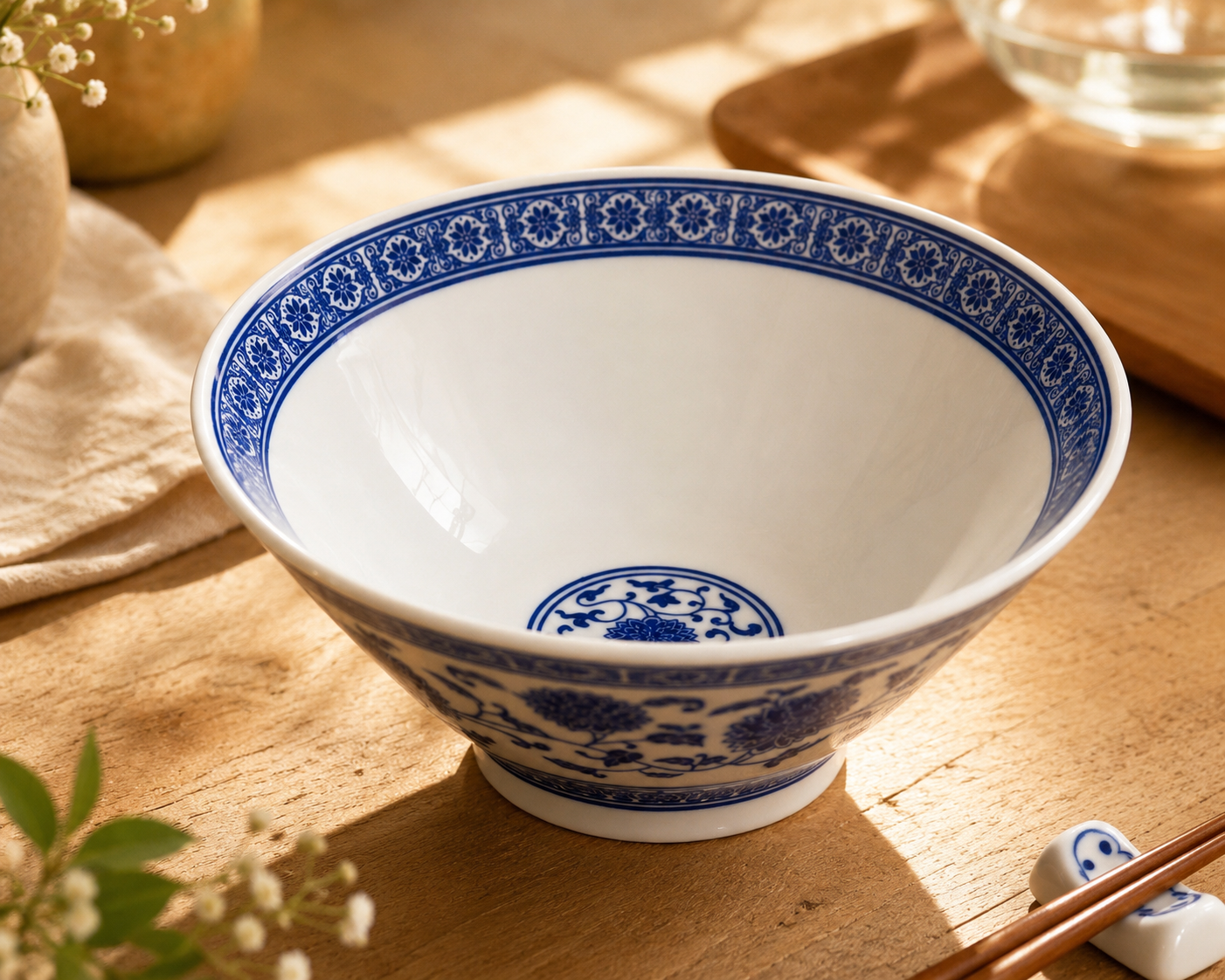 Imperial Blue Porcelain Ramen Bowl