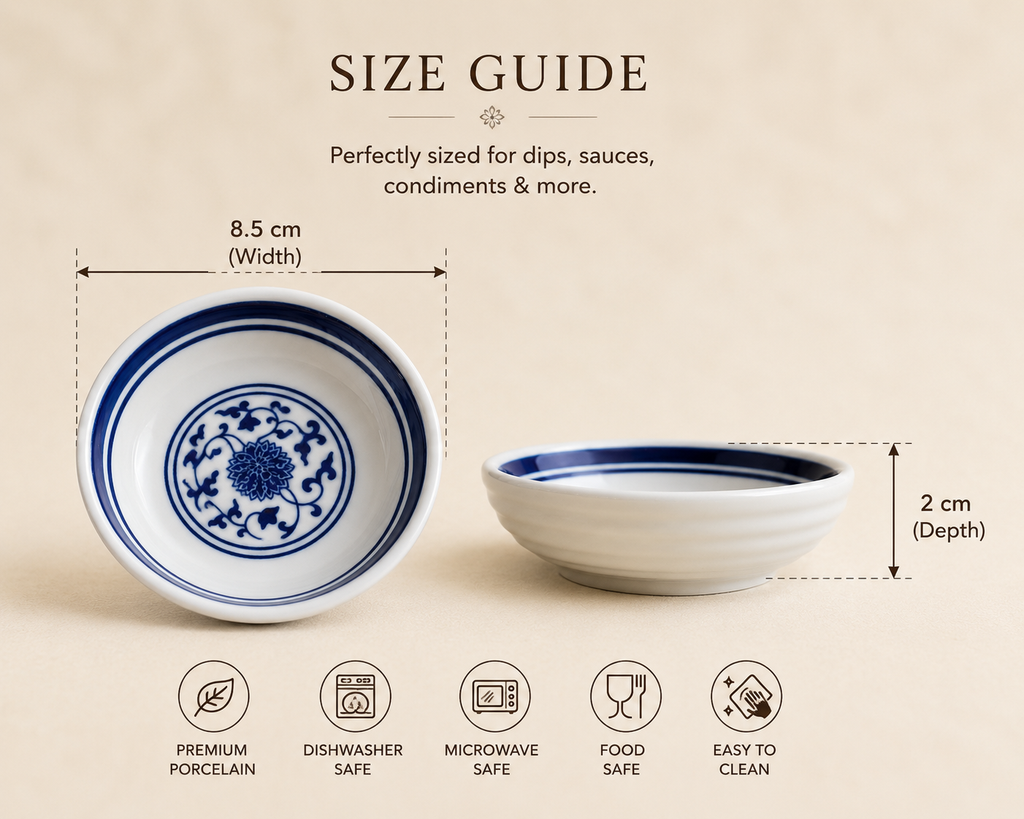 Imperial Blue Porcelain Dip Bowl