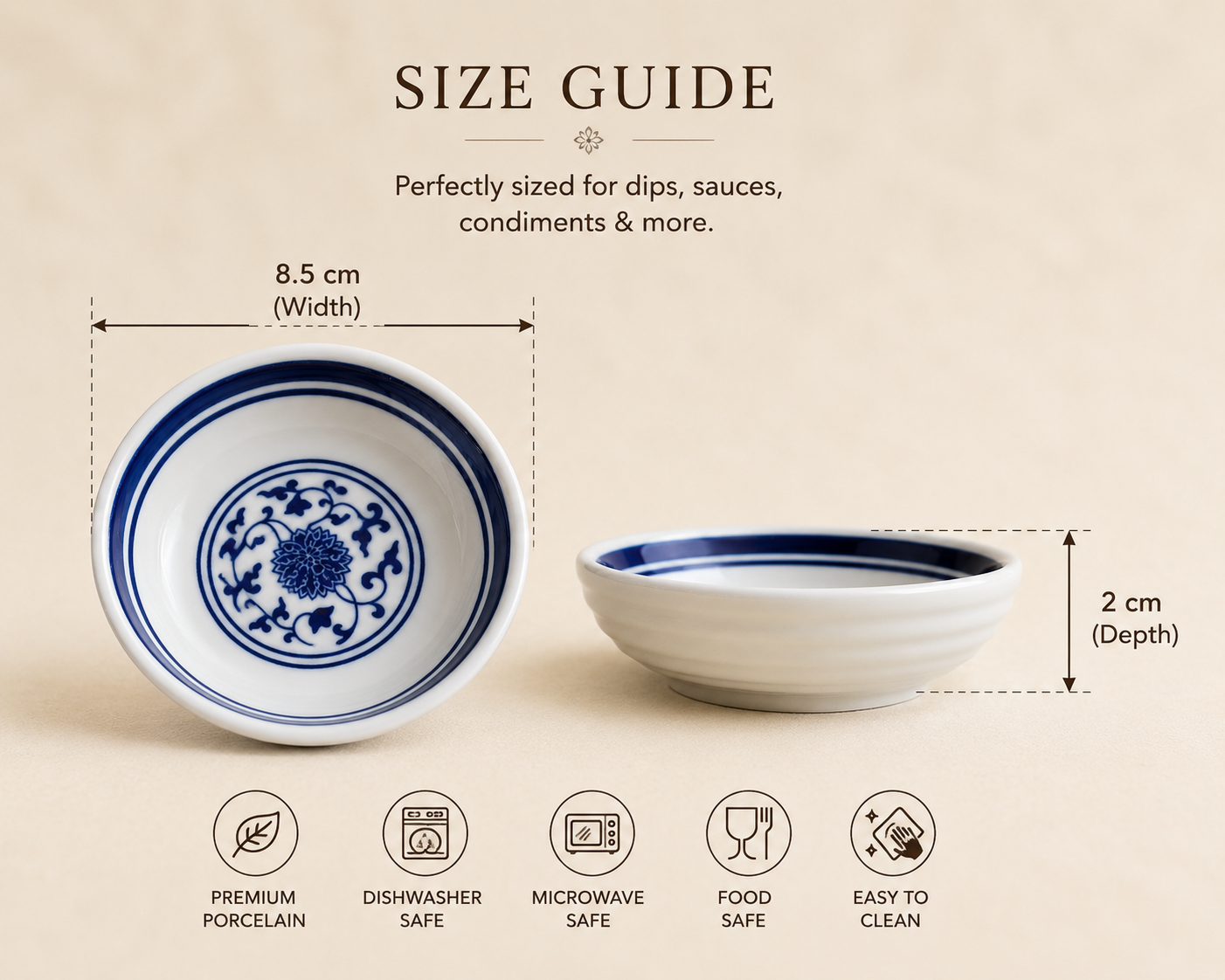 Imperial Blue Porcelain Dip Bowl