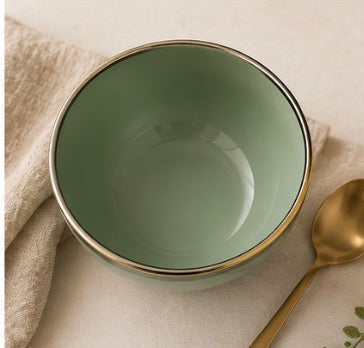 Gold Rim soup Bowl