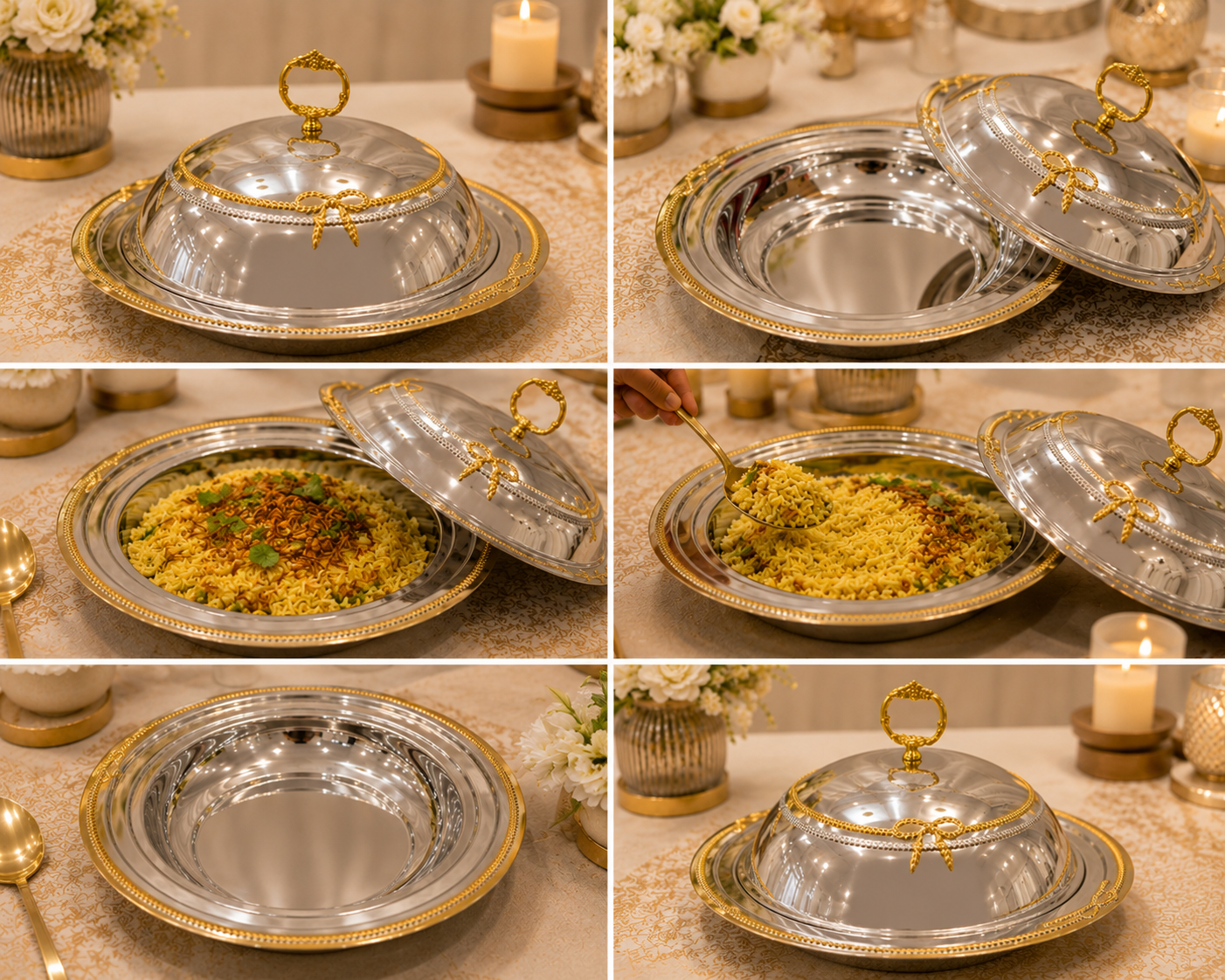 Regal Gold Rim Insulated Serving Casserole – Large