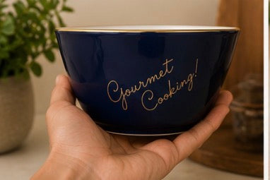 Blue Ramen Bowl with Gold details