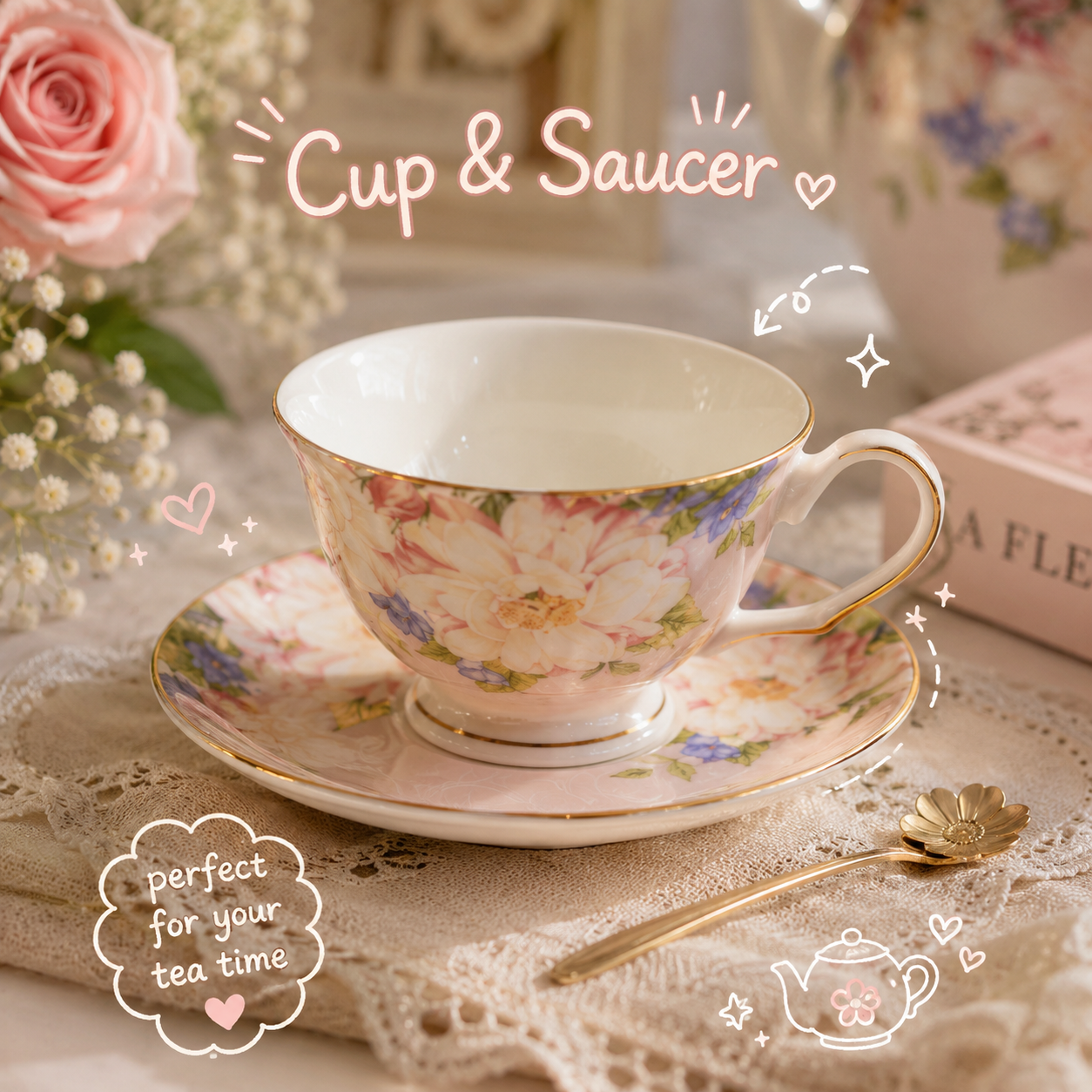 Pink Petal Luxury Tea Set