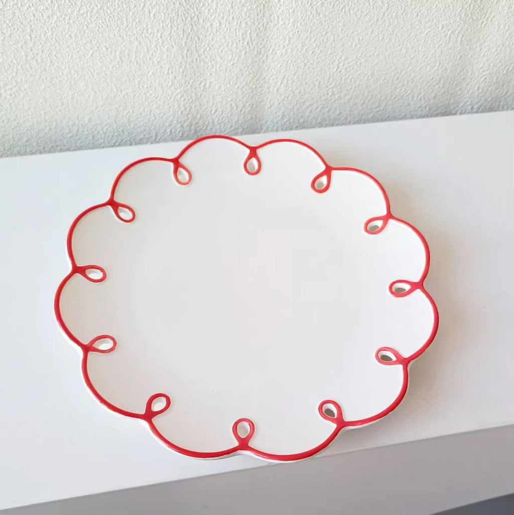 Flower Border Snack Plate Set