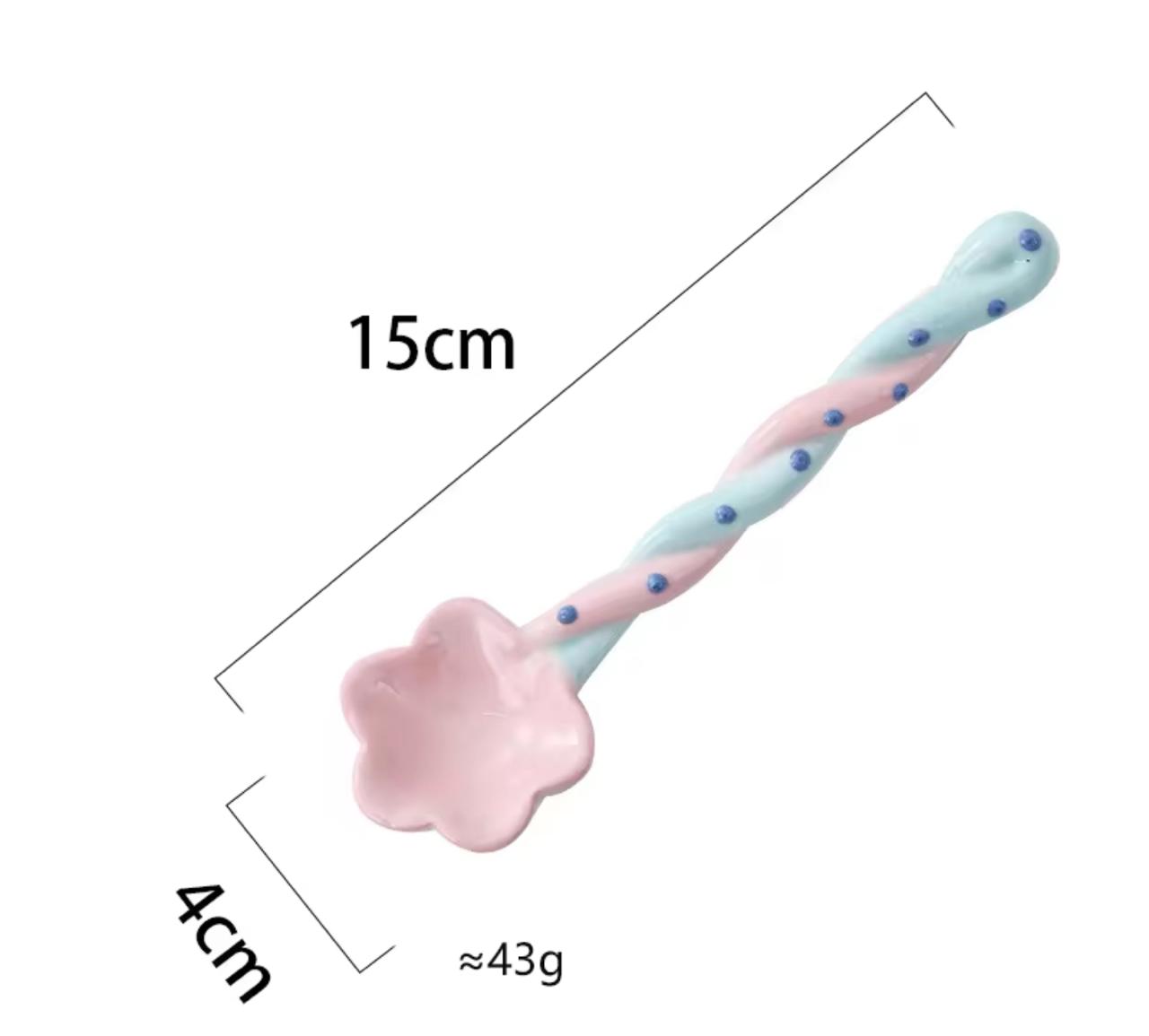 Whimsical Bloom Ceramic Spoons