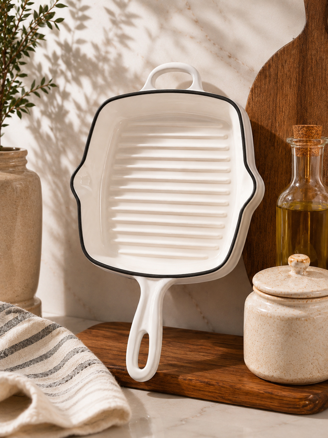 Enamel Coated Cast Iron Grill Pan – 25 cm