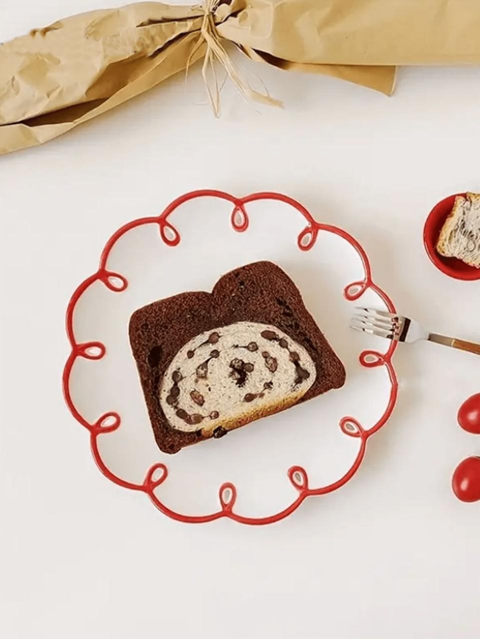 Flower Border Snack Plate Set