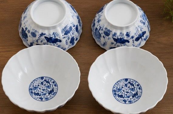 Ocean Scalloped Porcelain Serving Bowl