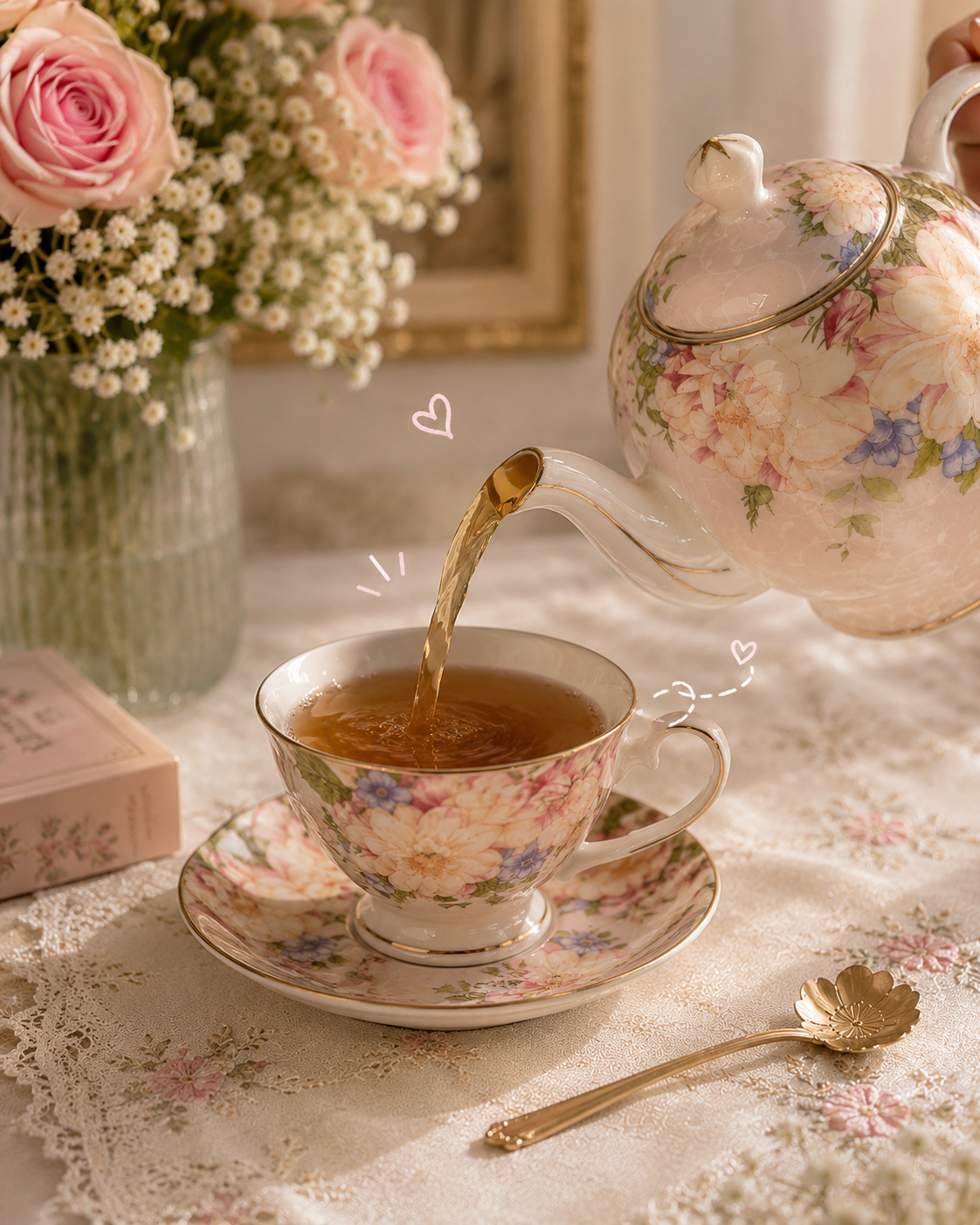 Pink Petal Luxury Tea Set