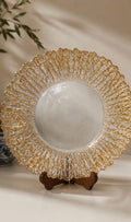 Golden Radiance Textured Glass Plate