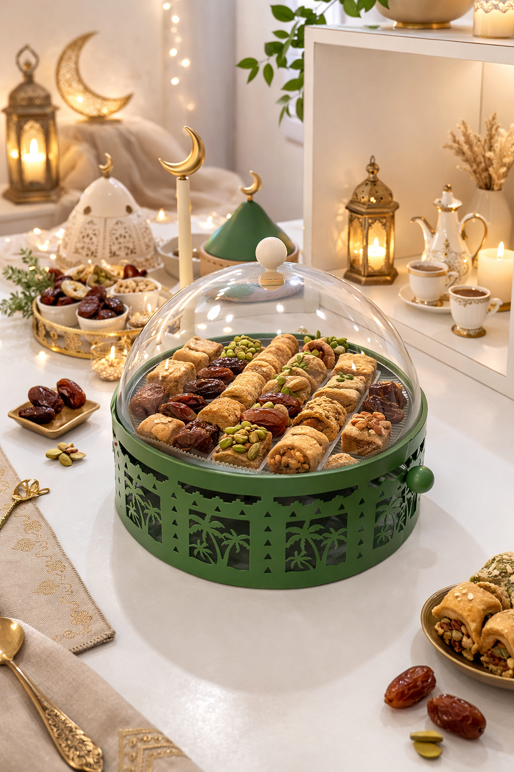 Crescent Garden Ramadan Dome Platter