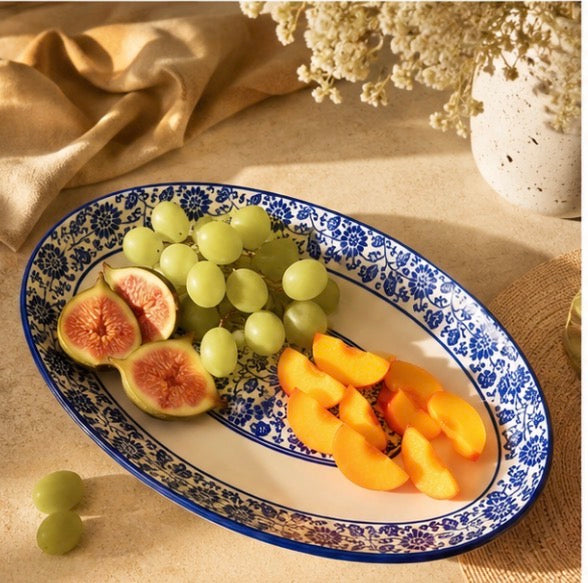 Blue Heritage Oval Platter - 12 inch