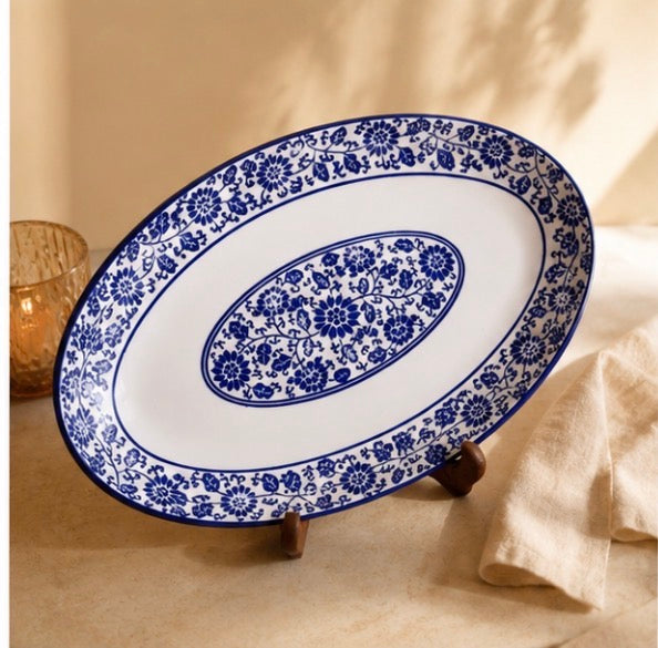Blue Heritage Oval Platter - 12 inch