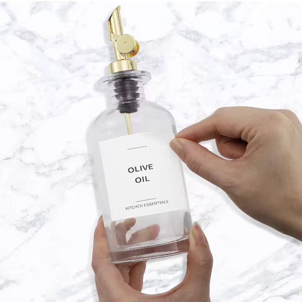 Luxury Glass Oil Pourer with Gold Spout -500 ML each| Kitchen Essentials
