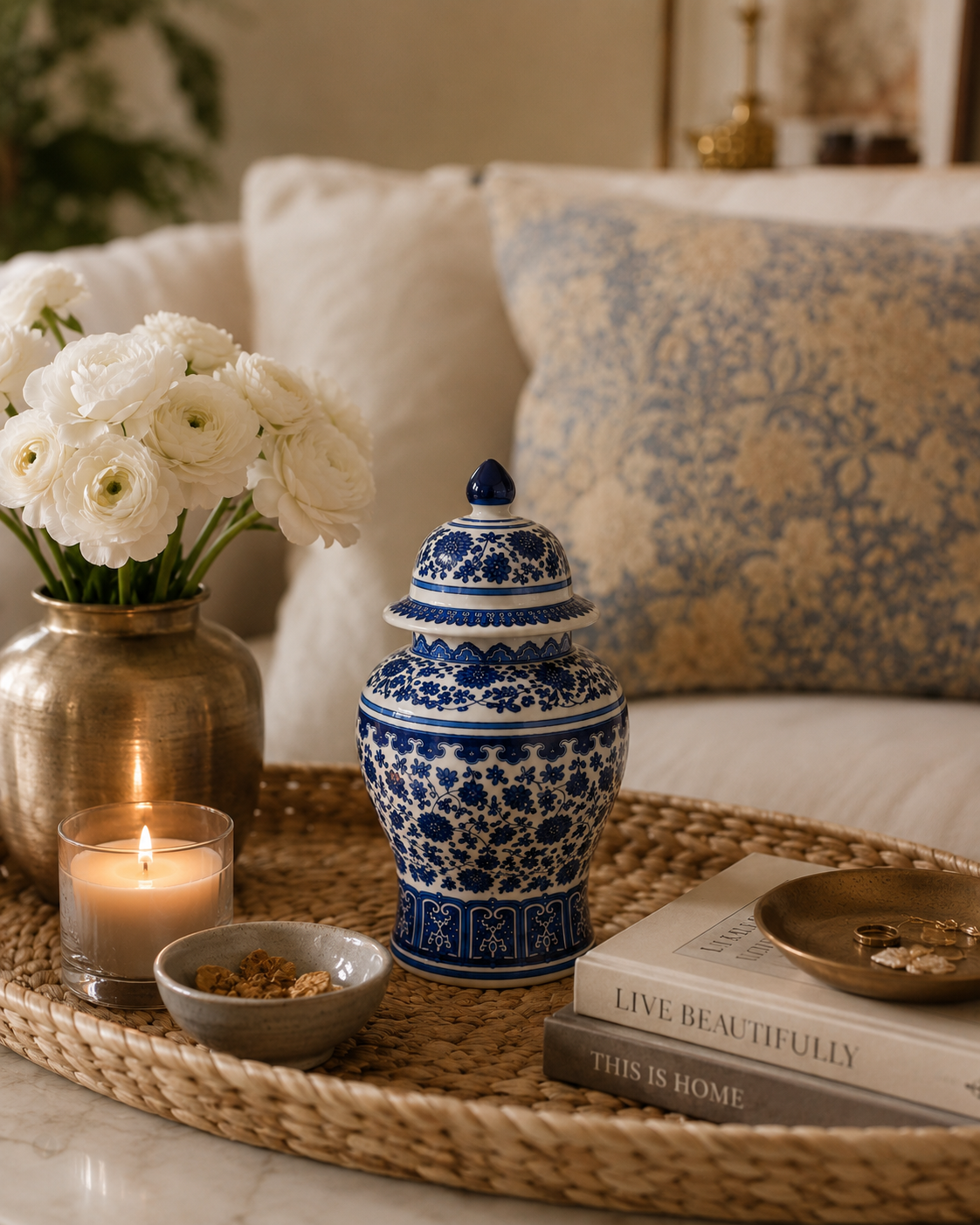 Blue WillowChinoiserie Decorative Ginger Jar - 20cm