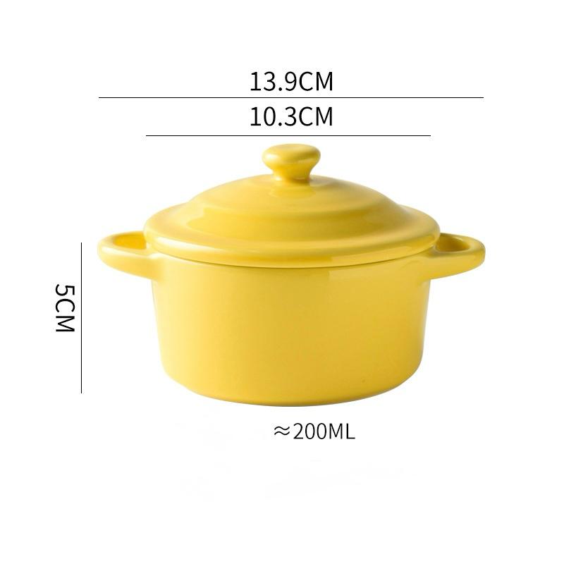 Mini Ceramic Casserole with Lid & Handles – 200ml