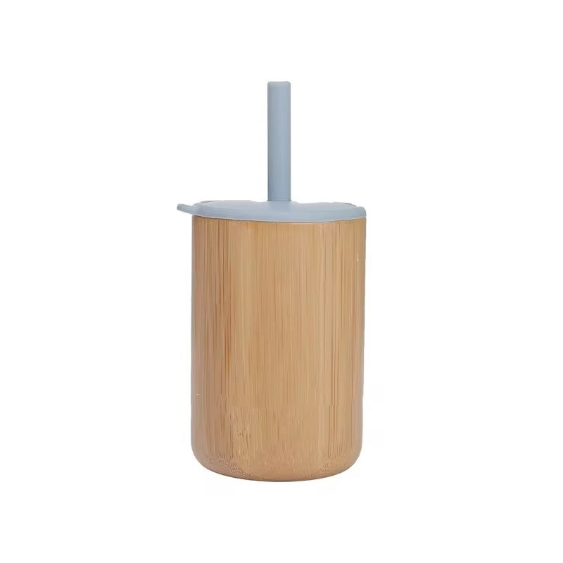 Eco Kids Bamboo Cup – With Soft Silicone Lid & Straw