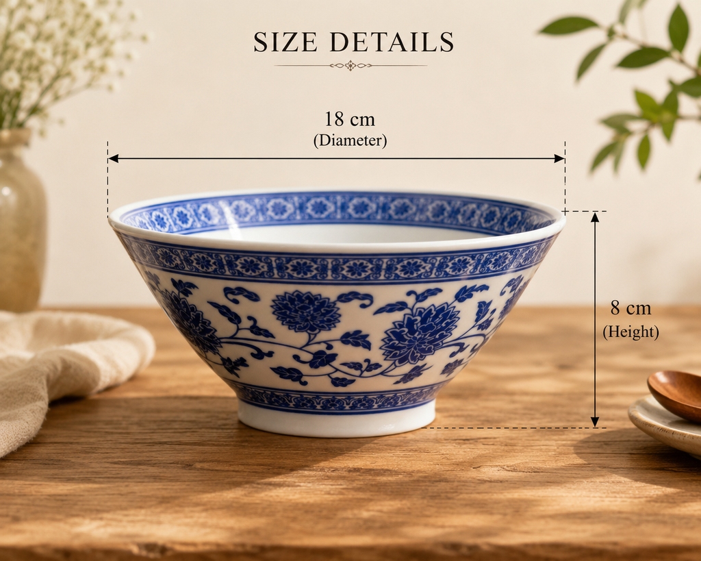 Imperial Blue Porcelain Ramen Bowl