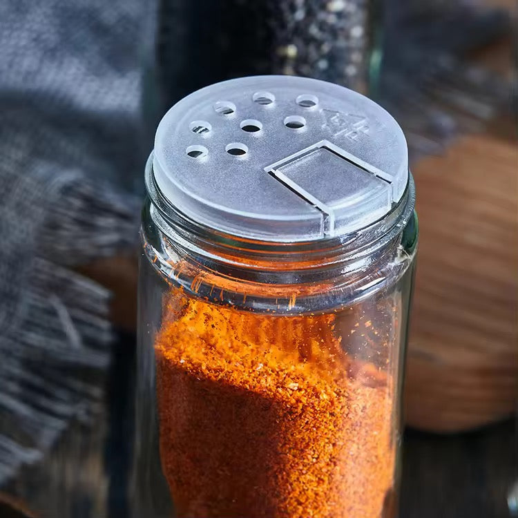 Set of 12- Aroma Lock Glass Spice jars with wooden lid