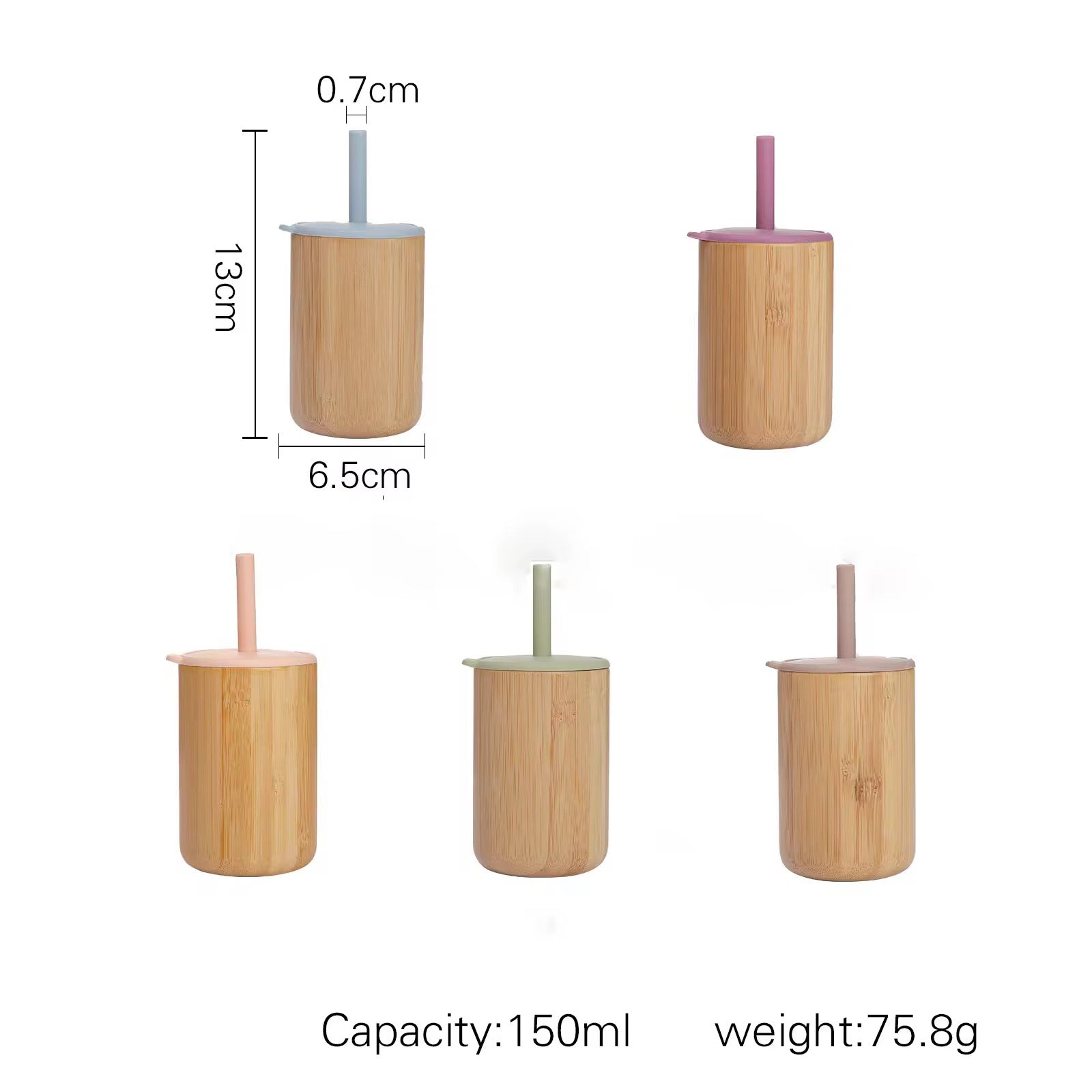 Eco Kids Bamboo Cup – With Soft Silicone Lid & Straw