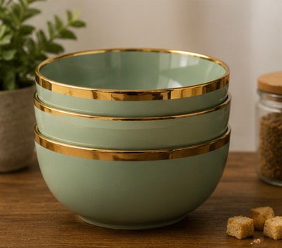 Gold Rim soup Bowl
