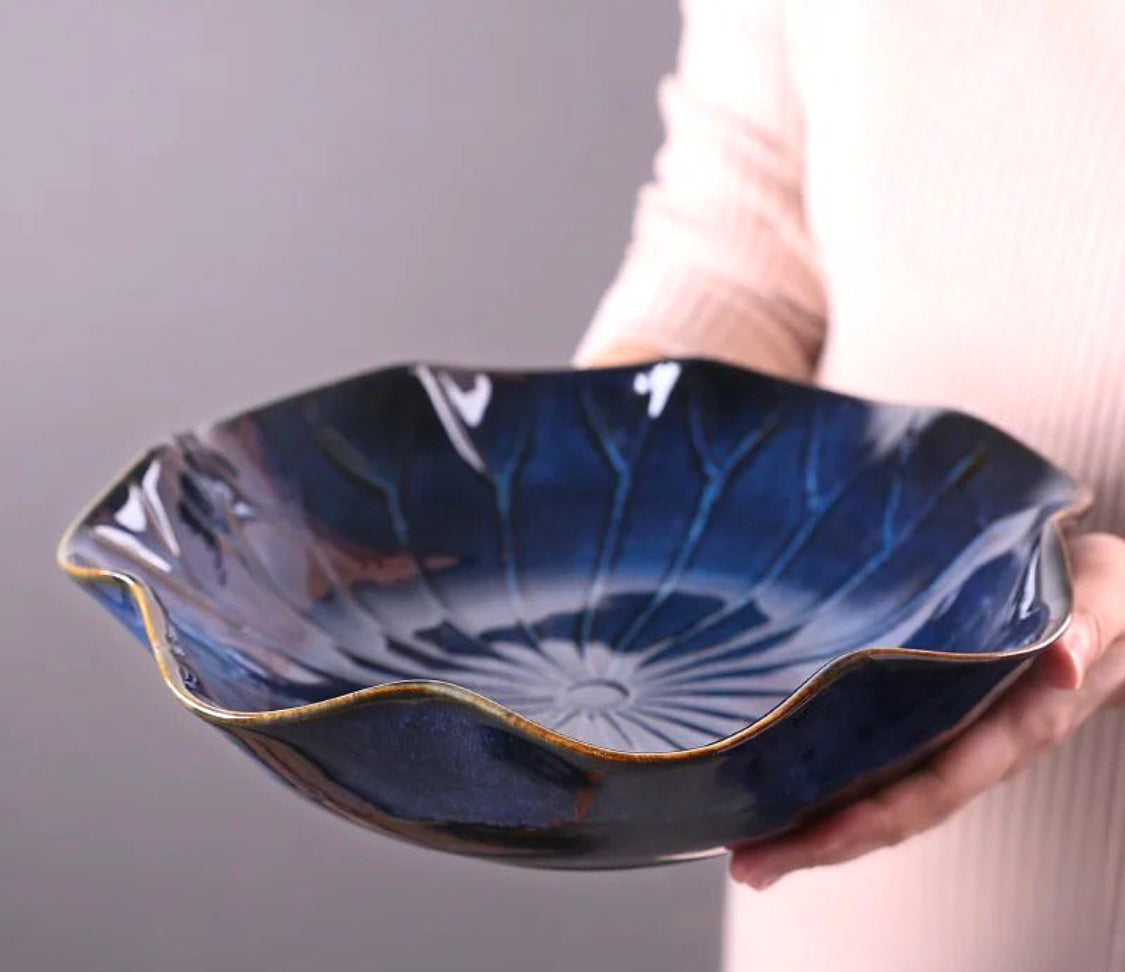 Curvy Edges Large serving Bowl- Ceramic