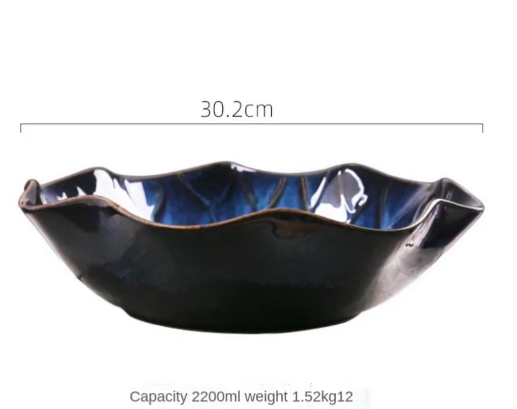 Curvy Edges Large serving Bowl- Ceramic