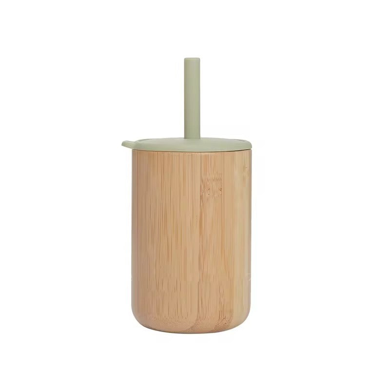 Eco Kids Bamboo Cup – With Soft Silicone Lid & Straw