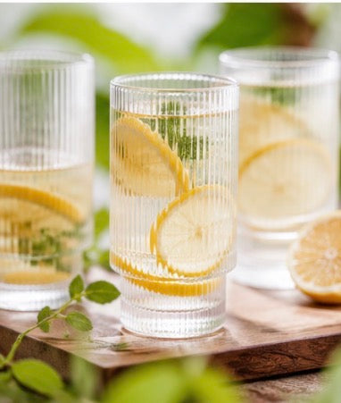 Ribbed Stackable 300ml Glasses – Set of 6