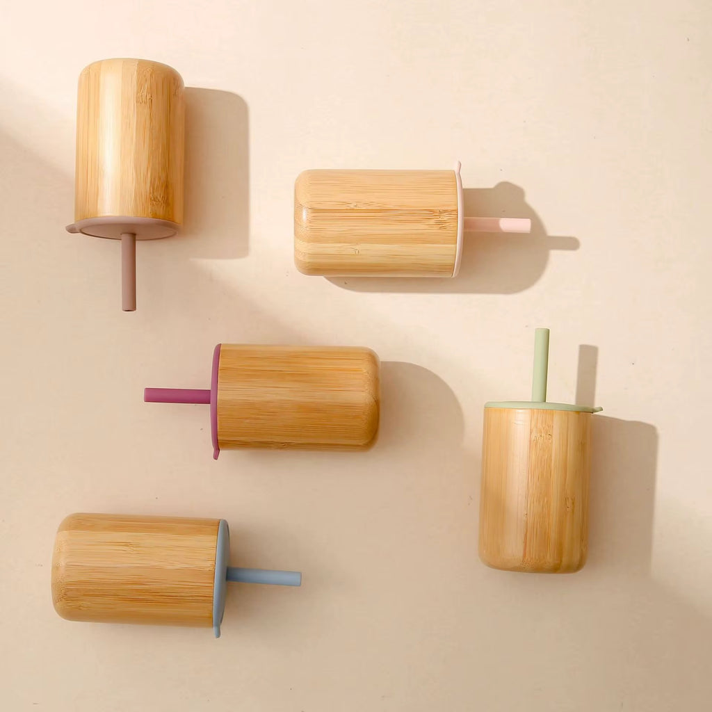 Eco Kids Bamboo Cup – With Soft Silicone Lid & Straw