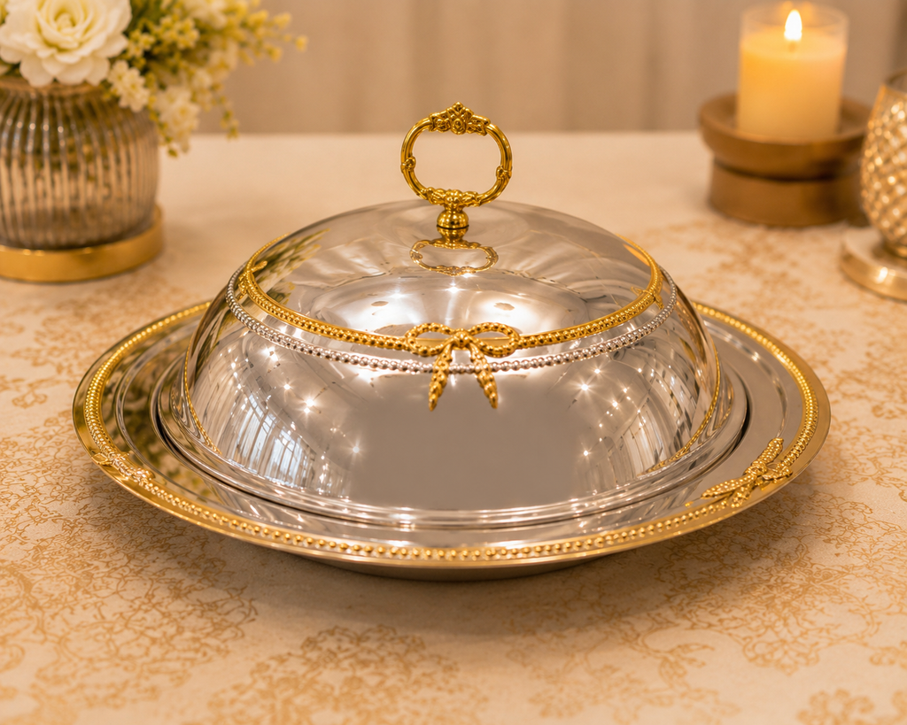 Regal Gold Rim Insulated Serving Casserole – Large