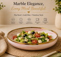 Pink Marble Flat Serving Bowl - 9 inch