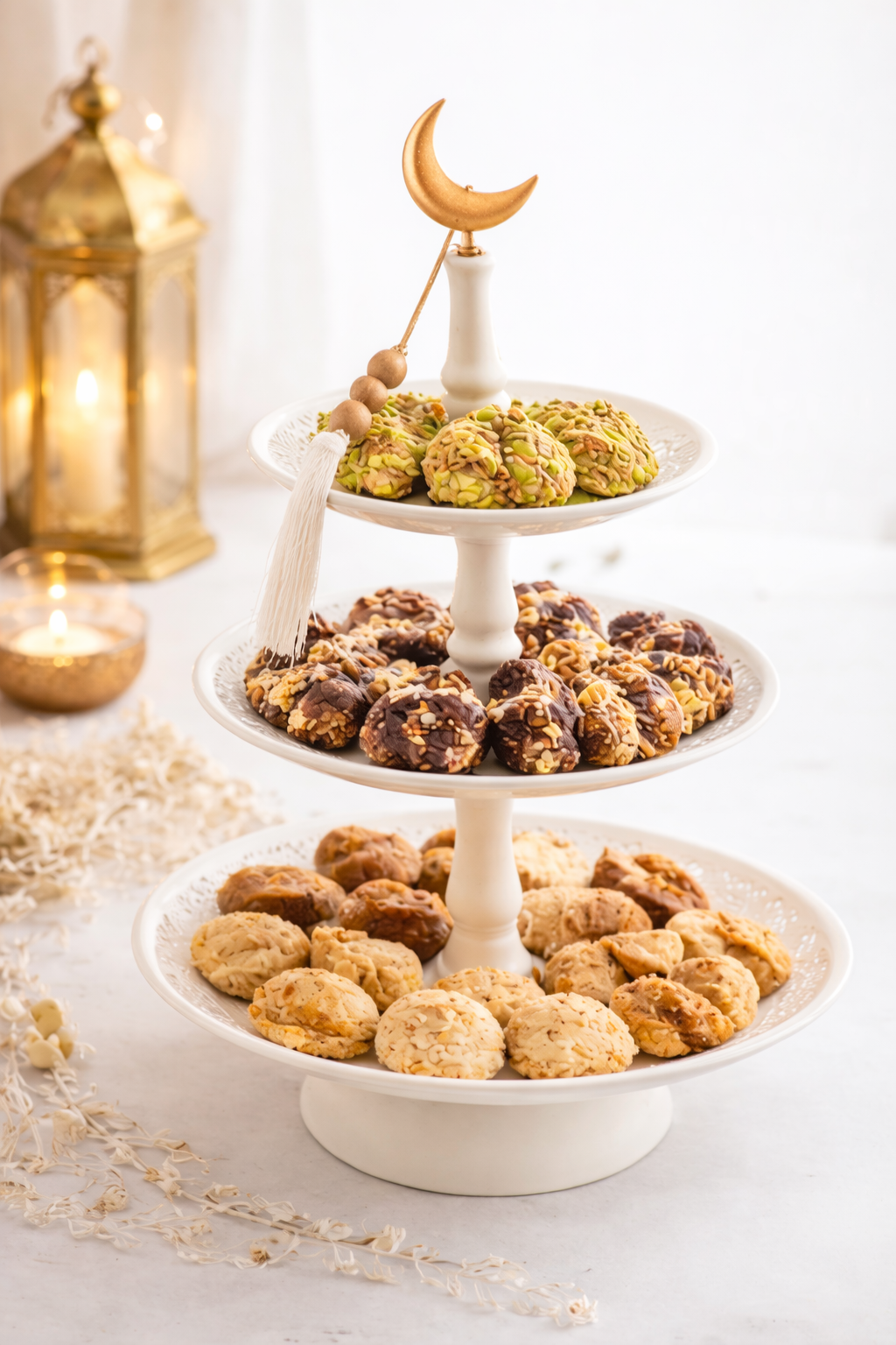 Noor Crescent 3-Tier Sweet Stand