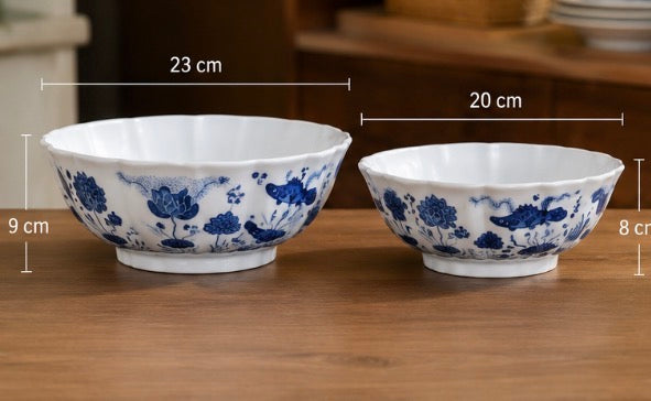 Ocean Scalloped Porcelain Serving Bowl