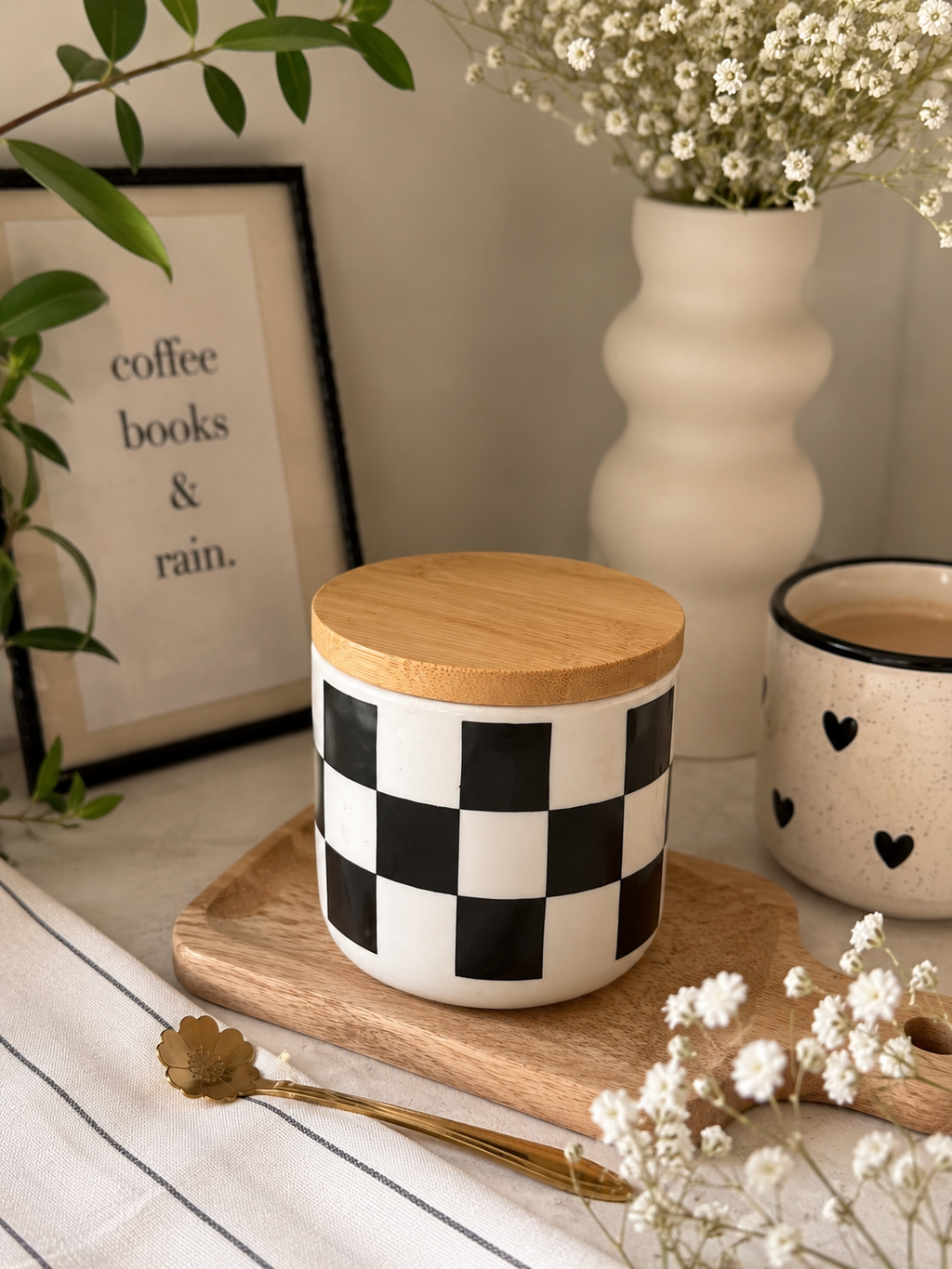 MONOCHROME BLOCK PRINTS CANISTERS