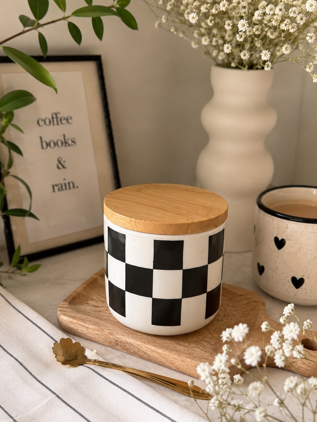 MONOCHROME BLOCK PRINTS CANISTERS