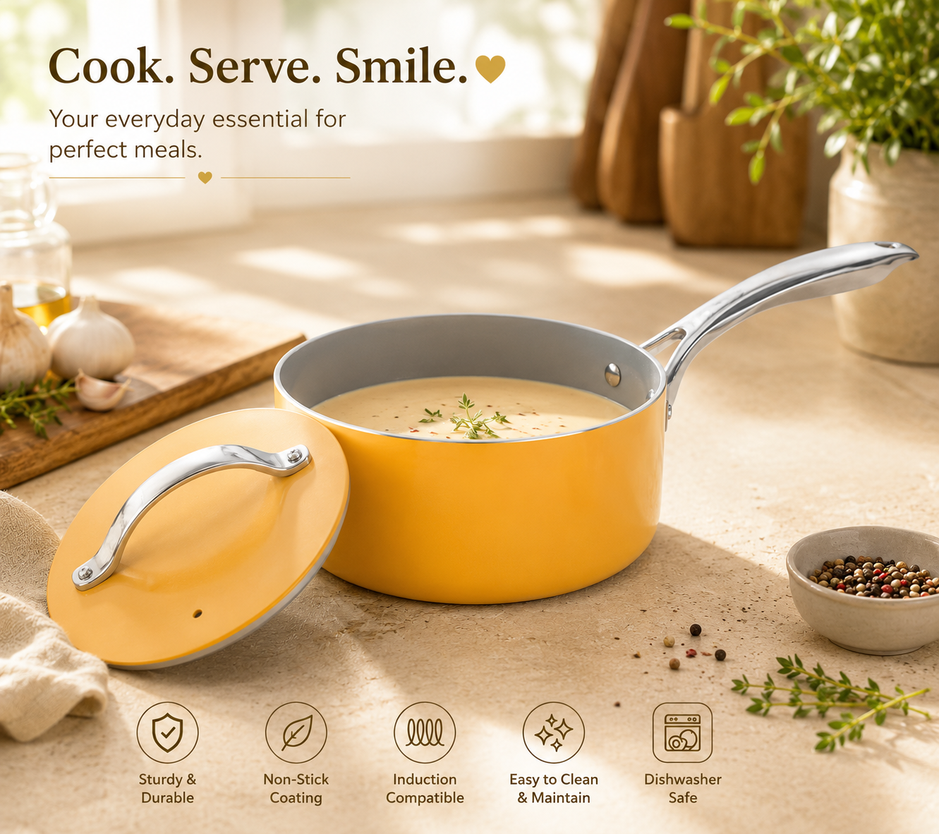 Zen Flame 18 cm Sauce Pot with Lid